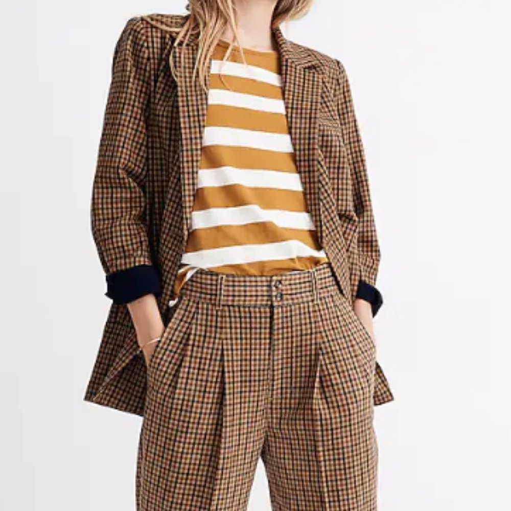 Madewell Caldwell double breasted blazer in desert check
